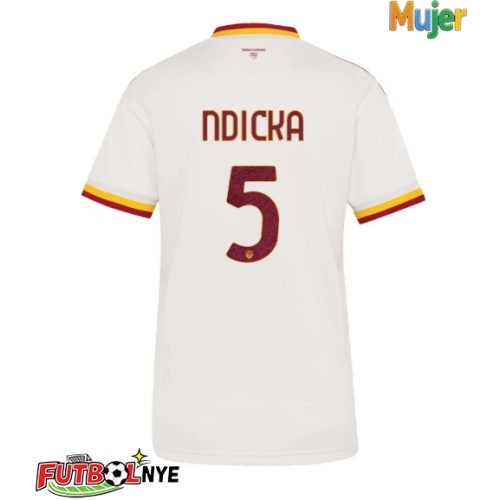 Camiseta AS Roma Evan Ndicka #5 Visitante Equipación para mujer 2026-27 manga corta